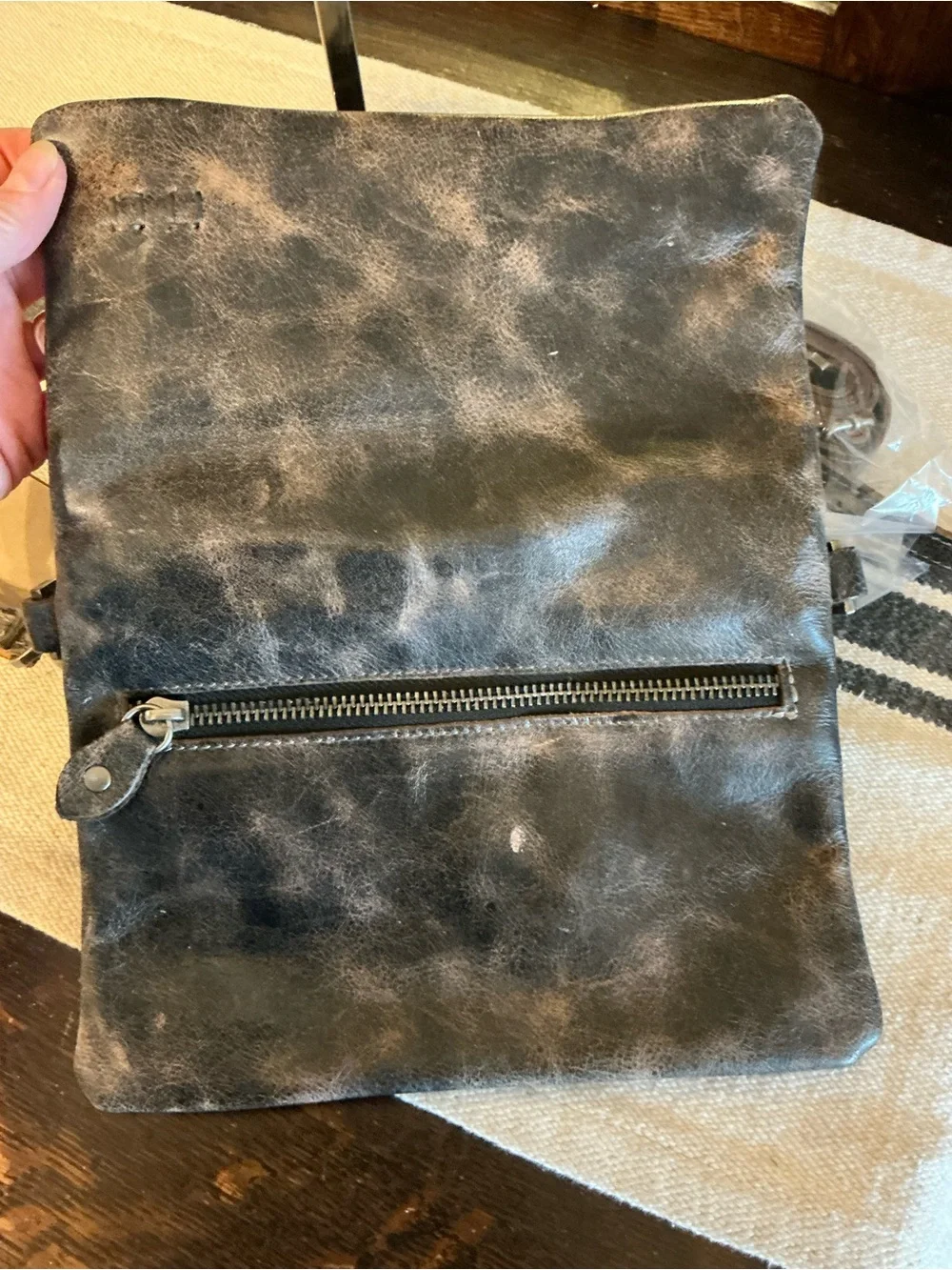 NWT Bed Stu Leather Cadence Wallet Wristlet Crossbody Bag Black Lux MSRP $179